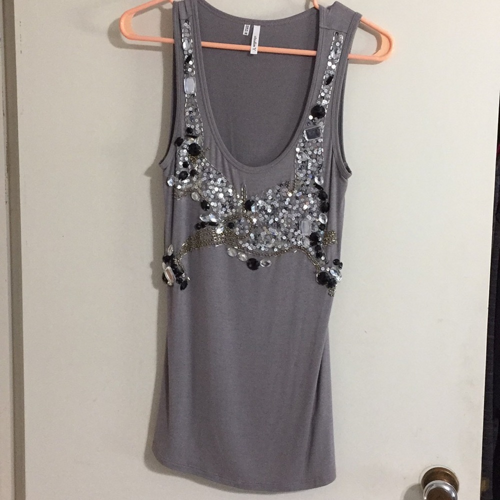 Lightly Used Gray Beaded Tank